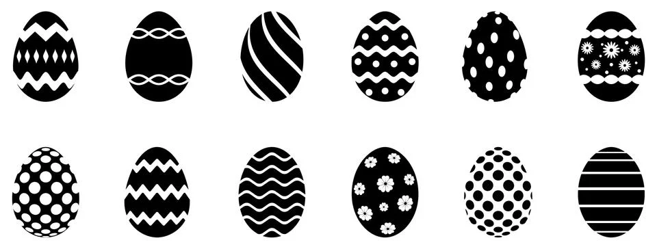 Easter Egg set on white isolated background. Stock Illustration