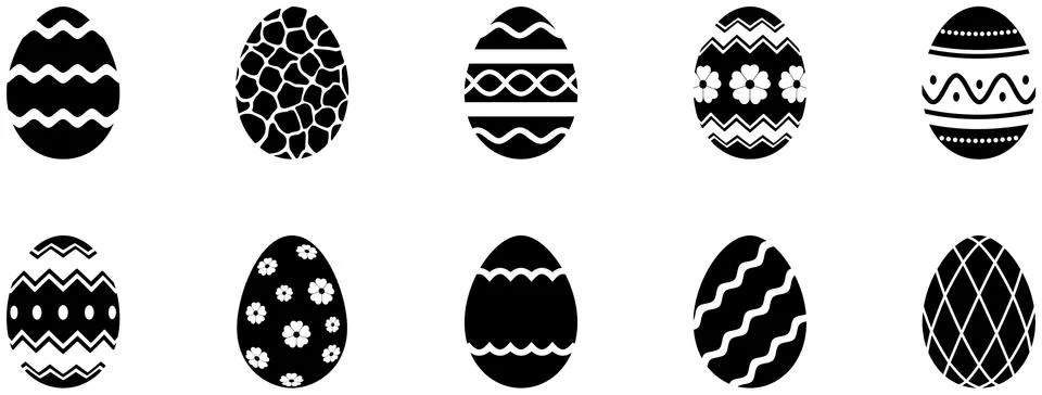 Easter Egg set on white isolated background. Stock Illustration