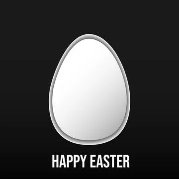Easter egg with shadow isolated on black background. Flat design 스톡 일러스트