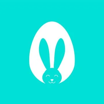 Easter egg shape with bunny ears silhouette Stock Illustration