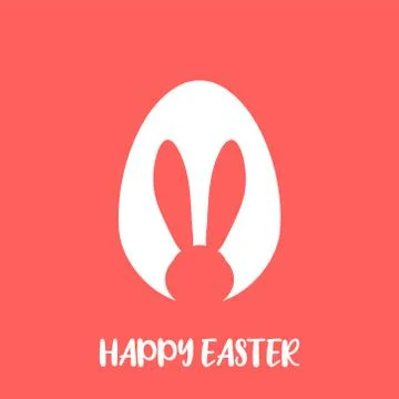 Easter egg shape with bunny ears silhouette Stock Illustration