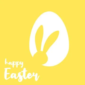 Easter egg shape with bunny ears silhouette Stock Illustration