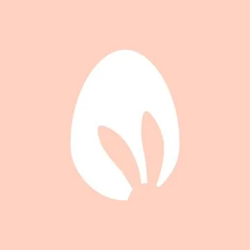 Easter egg shape with bunny ears silhouette Stock Illustration