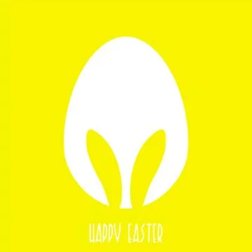 Easter egg shape with bunny ears silhouette Stock Illustration