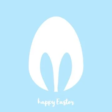 Easter egg shape with bunny ears silhouette Stock Illustration