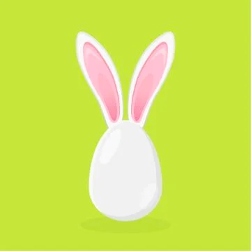 Easter egg shape with bunny ears silhouette Stock Illustration