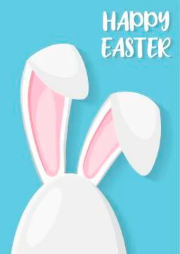 Easter egg shape with bunny ears silhouette Illustrazione stock