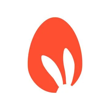 Easter egg shape with bunny ears silhouette Stock Illustration