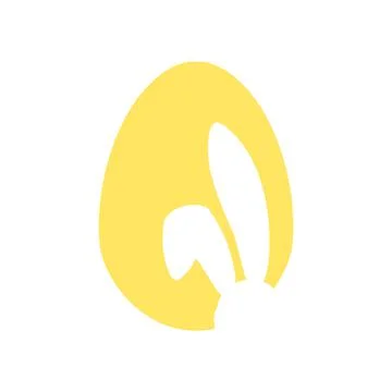 Easter egg shape with bunny ears silhouette Stock Illustration