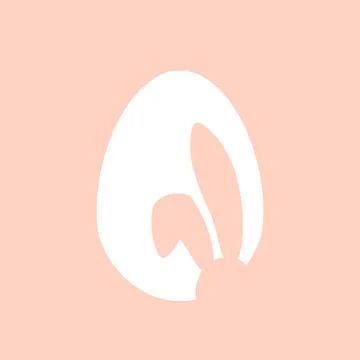 Easter egg shape with bunny ears silhouette Stock Illustration