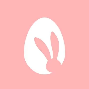 Easter egg shape with bunny ears silhouette Stock Illustration