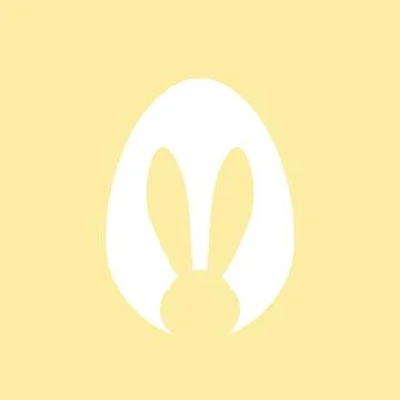 Easter egg shape with bunny ears silhouette Stock Illustration