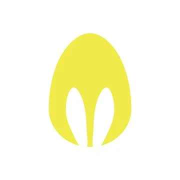 Easter egg shape with bunny ears silhouette Stock Illustration
