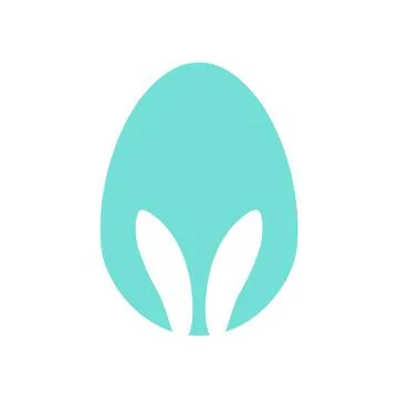 Easter egg shape with bunny ears silhouette Stock Illustration