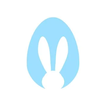 Easter egg shape with bunny ears silhouette Stock Illustration