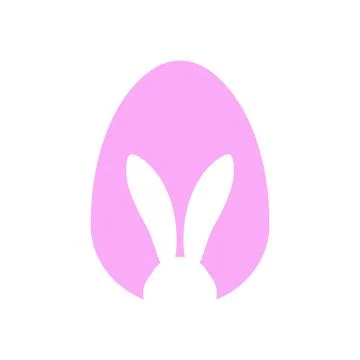 Easter egg shape with bunny ears silhouette Stock Illustration