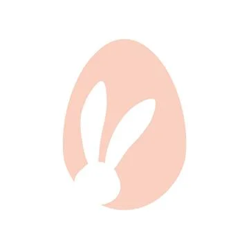 Easter egg shape with bunny ears silhouette Stock Illustration