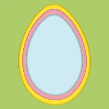 Easter Egg shape in paper cut style. Easter Background in trendy festive colors Illustrazione stock