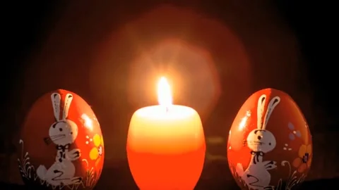 Easter Egg Shaped Candle Melting Stock Footage 267820617