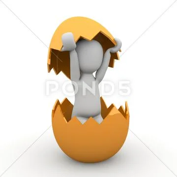 Easter egg with shell Stock Illustration
