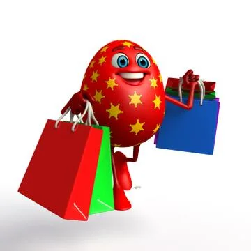 Easter egg with shopping bags Stock Illustration