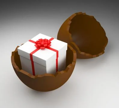 Easter egg showing gift box and presents Stock Illustration