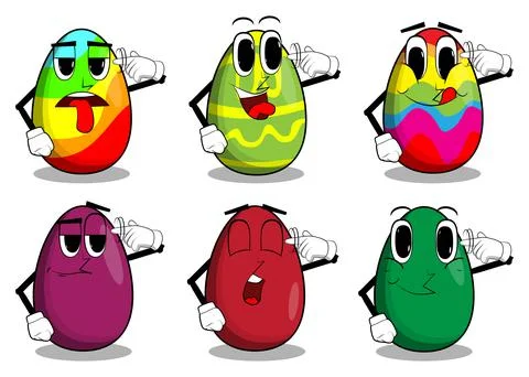Easter Egg shows a you're nuts gesture by twisting his finger around his temp Stock Illustration