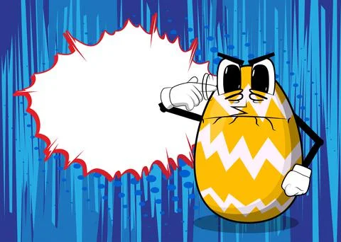 Easter Egg shows a you're nuts gesture by twisting his finger around his temp Stock Illustration