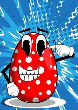 Easter Egg shows a you're nuts gesture by twisting his finger around his temp Stock Illustration