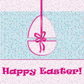 Easter Egg Sign. Easter greeting card background. Religious symbol. Illustrazione stock