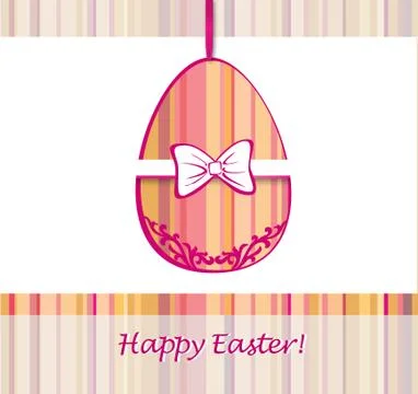 Easter Egg Sign. Easter greeting card background. Religious symbol. Illustrazione stock