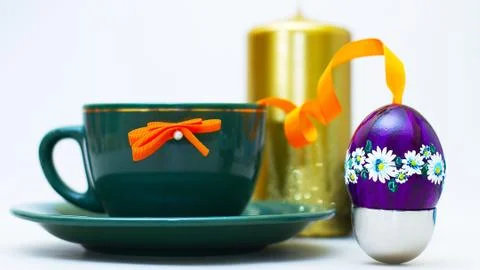 Easter Egg On Silver Stock Photos