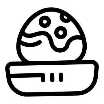 Easter egg sitting on a stand with wavy and dotted decoration 스톡 일러스트