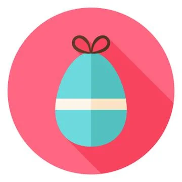 Easter Egg with small Bow Knot Circle Icon Illustrazione stock
