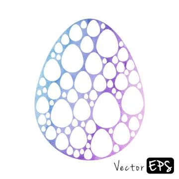 Easter egg from small eggs of watercolor texture イラスト素材