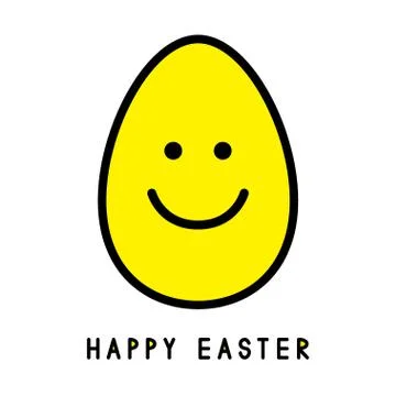 Easter egg. Smiling face. Easter greeting card. Stock Illustration
