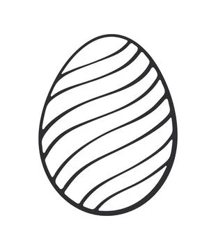 Easter egg with spiral pattern. Vector illustration. Hand drawn Doodle Illustrazione stock