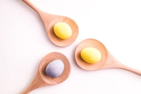 Easter egg on spoon Stock Photos