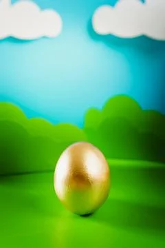 Easter egg on spring background Stock Photos