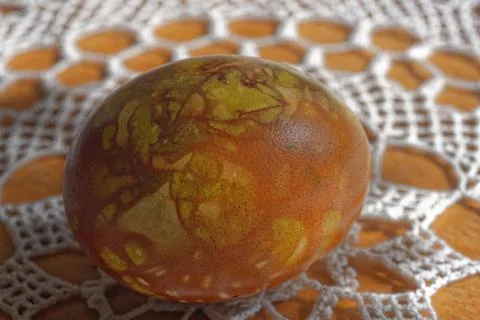 Easter egg stained using dried onion bulb epidermis Stock Photos