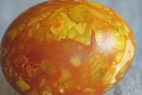 Easter egg stained using dried onion bulb epidermis Stock Photos