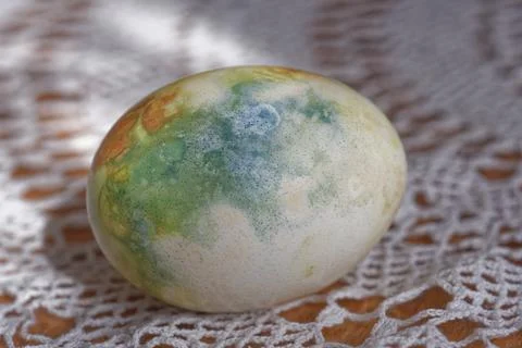 Easter egg stained using dried onion bulb epidermis Stock Photos