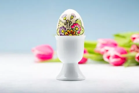 Easter egg on a stand Stock Photos