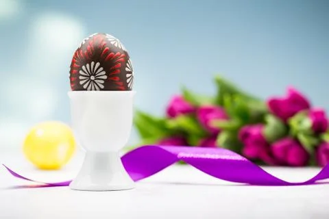 Easter egg on a stand Stock Photos
