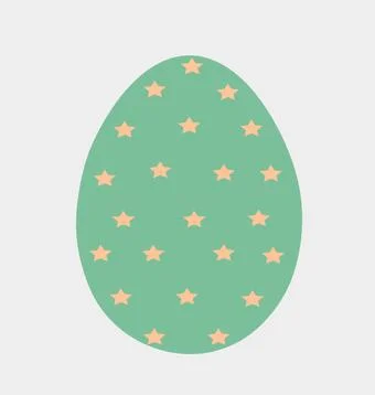Easter Egg with stars. Illustration. Flat Design. Stock Illustration