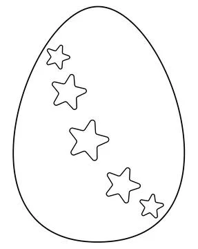 Easter egg with stars - vector linear pattern for coloring. Outline. Stock Illustration