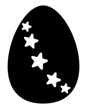 Easter egg with stars - vector silhouette image for logo, pictogram or stencil. Stock Illustration