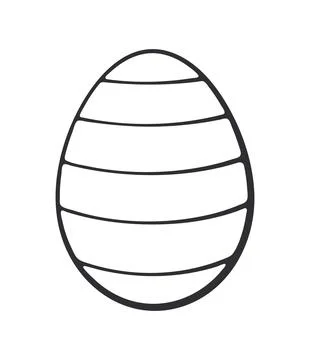 Easter egg with stripped pattern. Vector illustration. Hand drawn Doodle Stock Illustration