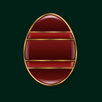 Easter egg. stylized gold and red stone.isolated object. Vector Stock Illustration