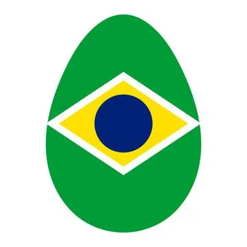 Easter egg, stylized pattern color of Brazil flag br Stock Illustration